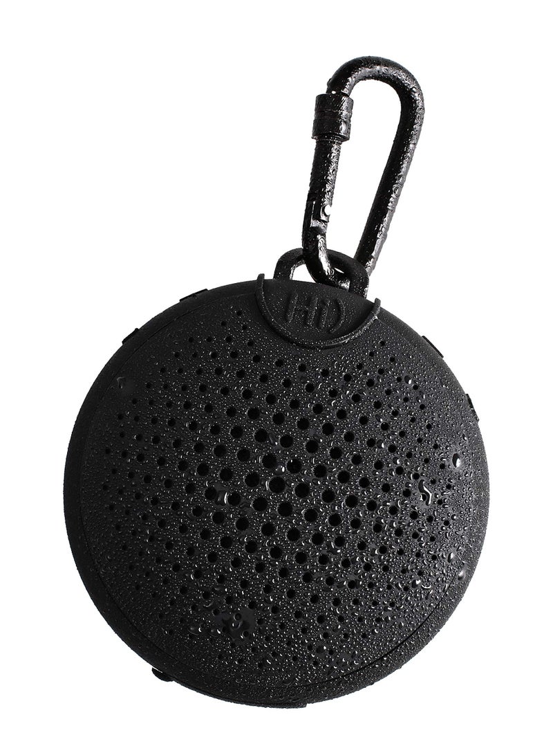 Boompods Aquablaster Small Portable Bluetooth Speaker - Mini Wireless Speakers with Amazon Alexa Capabilities, IPX7 Waterproof Shower Speaker, Mounting Options for Bathroom & Travel (Black) - Image 1