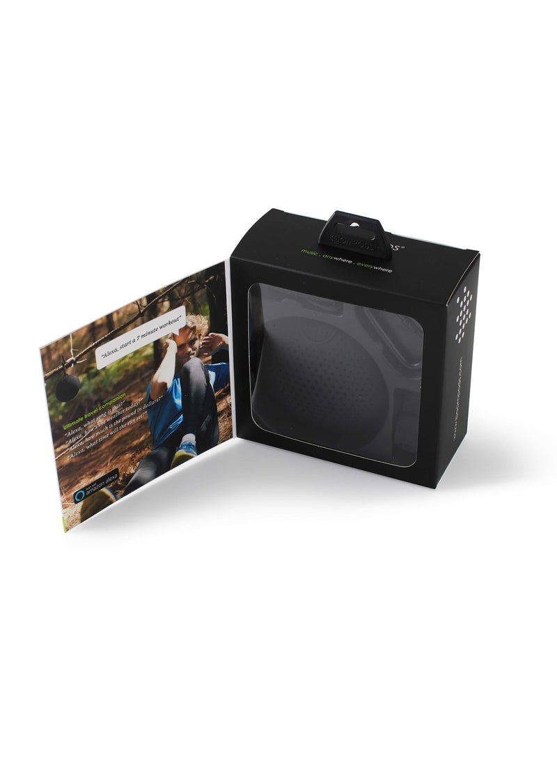 Boompods Aquablaster Small Portable Bluetooth Speaker - Mini Wireless Speakers with Amazon Alexa Capabilities, IPX7 Waterproof Shower Speaker, Mounting Options for Bathroom & Travel (Black) - Image 5