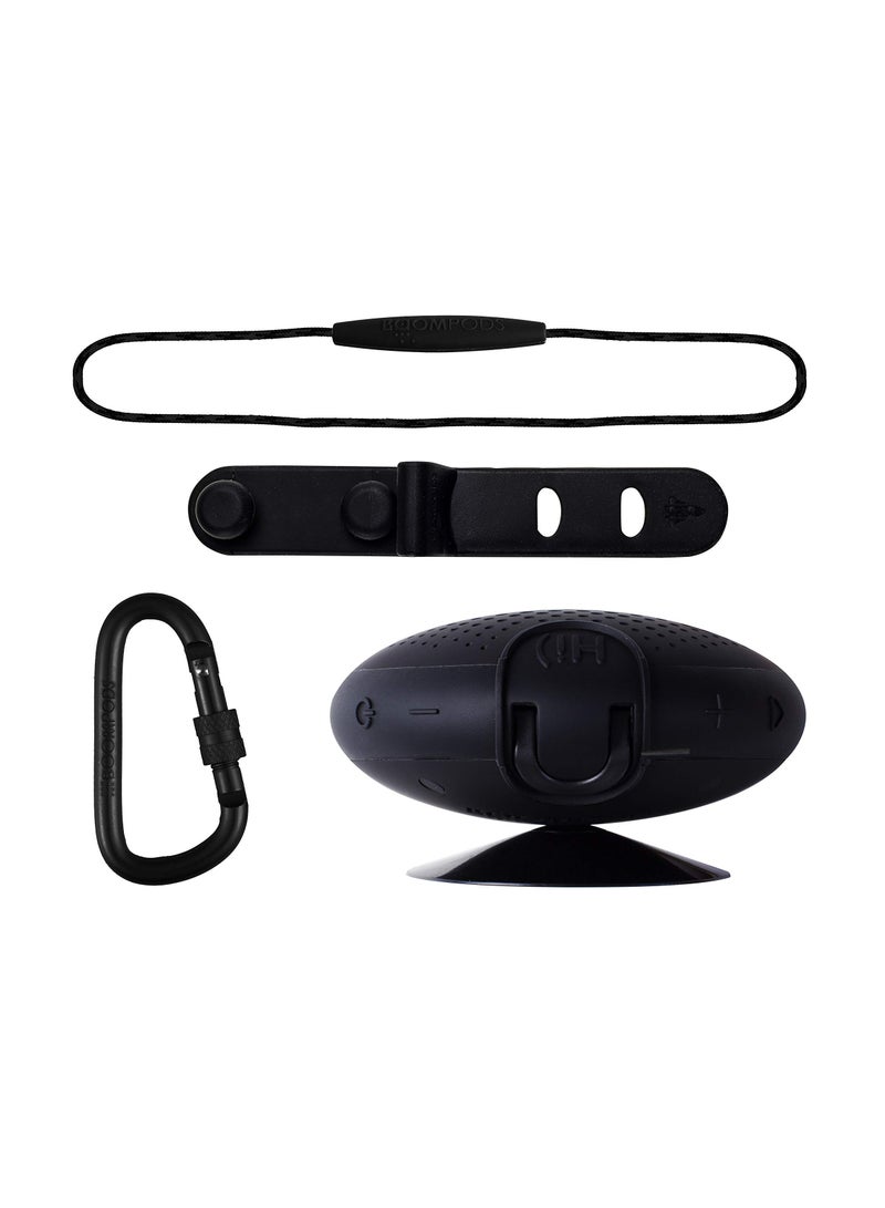 Boompods Aquablaster Small Portable Bluetooth Speaker - Mini Wireless Speakers with Amazon Alexa Capabilities, IPX7 Waterproof Shower Speaker, Mounting Options for Bathroom & Travel (Black) - Image 3