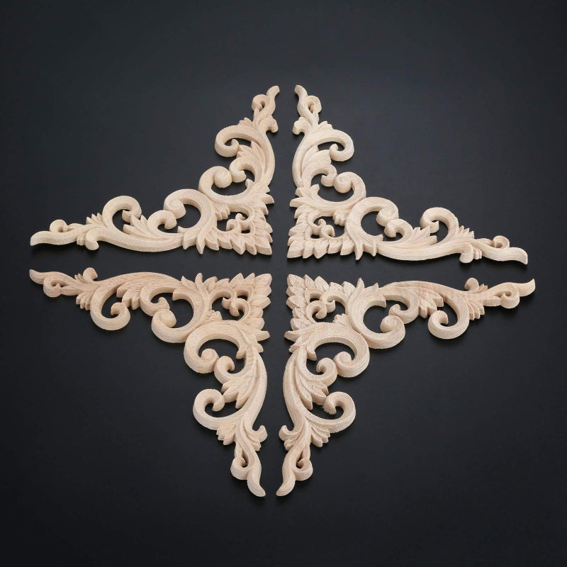 موكسام Muxsam 4pcs أثاث أوك الأثاث الزاوية Onlay 15x15cm/5.91 "" X5.91 " - Image 3