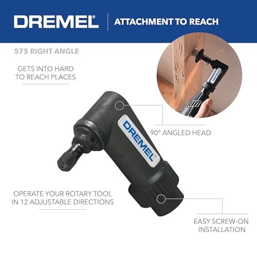 DREMEL ملحق الزاوية اليمنى Dremel 575 لأدوات الدوران، ملحق مثقاب الزاوية، مثالي للطحن، والثقب، والقطع - Image 2
