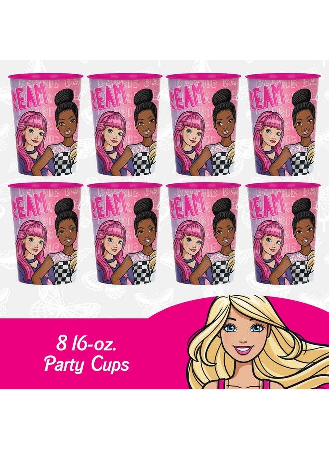 Amscan 8 Count Barbie Favor Cups 16 Oz Cup For Parties Drinks Birthday Favors Pink Girls Kids Decorations Set Fill With Candy Stickers Popcorn - Image 3
