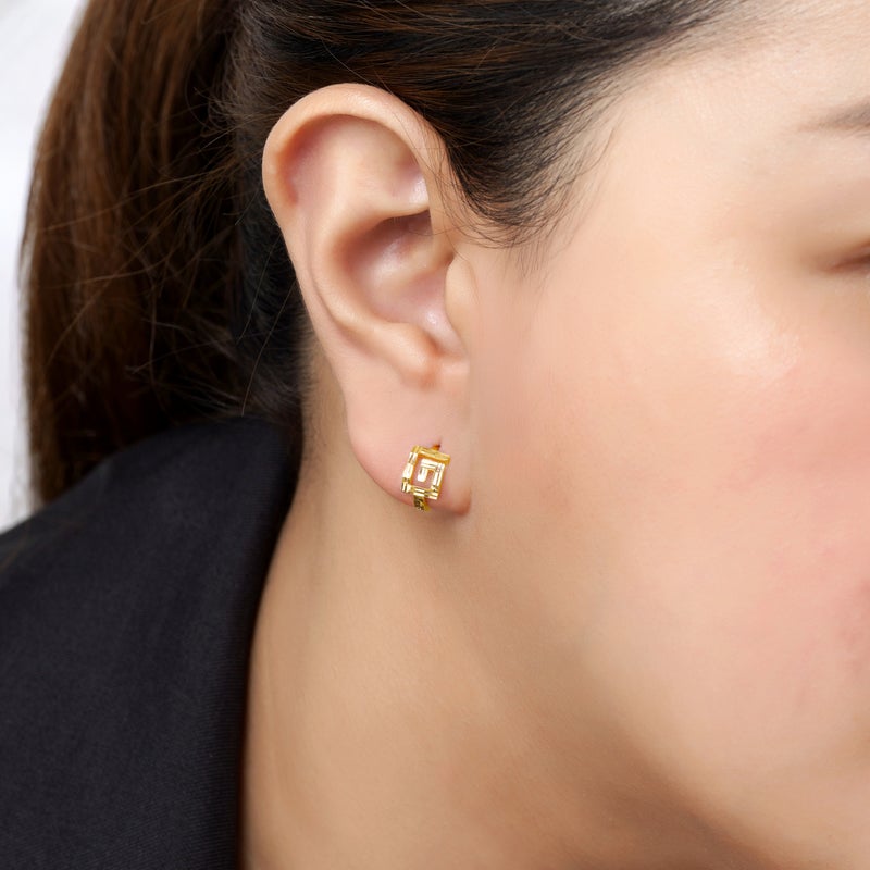 Jawhara Jewellery 18K Yellow Gold Hoop Earrings for Women, Refined Elegance Luxury Jewellery, Polished Lightweight Classic Hoops, Timeless Minimalist Style, Everyday to Occasion Wear By Jawhara Jewellery - Image 2