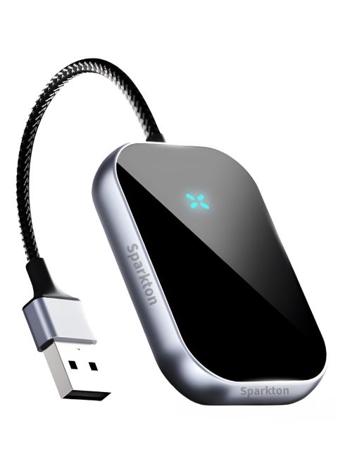 Sparkton Wireless CarPlay Adapter  Fast Connection Plug-and-Play Apple CarPlay Dongle for iPhone & Android CarPlay Wireless Upgrade Compact USB C CarPlay Device