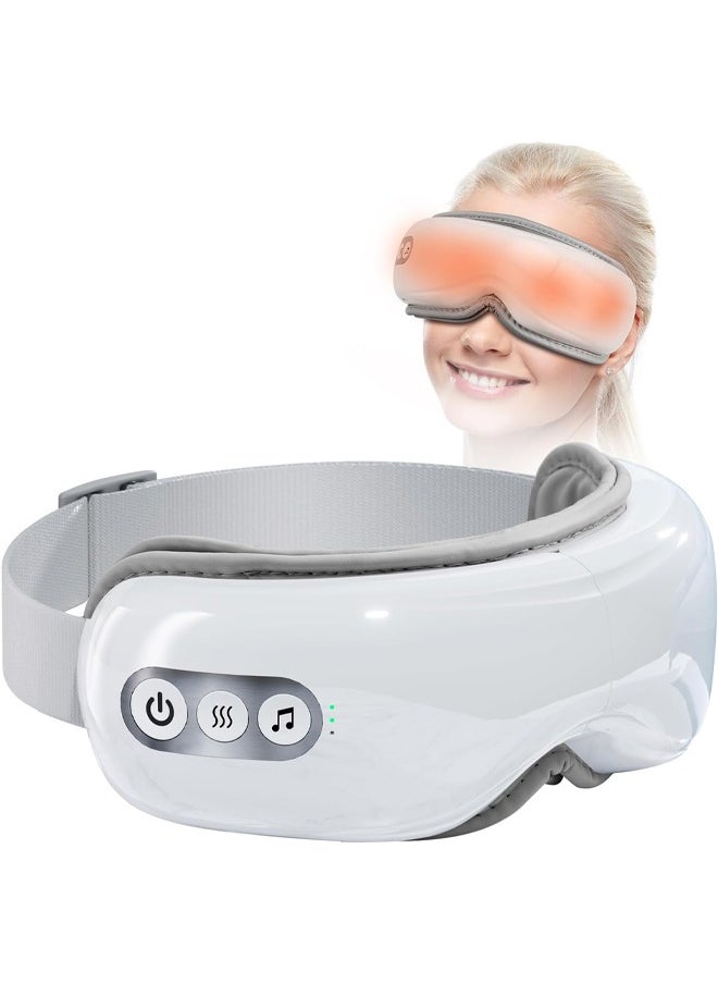 Bukela Eye Massager with Heat, Heated Eye Massager for Migraines with Compression and Music, Wireless Eye Mask Massager with Heat, 5 Modes Portable Massaging Eye mask for Relieve Eye Strain  - Image 1