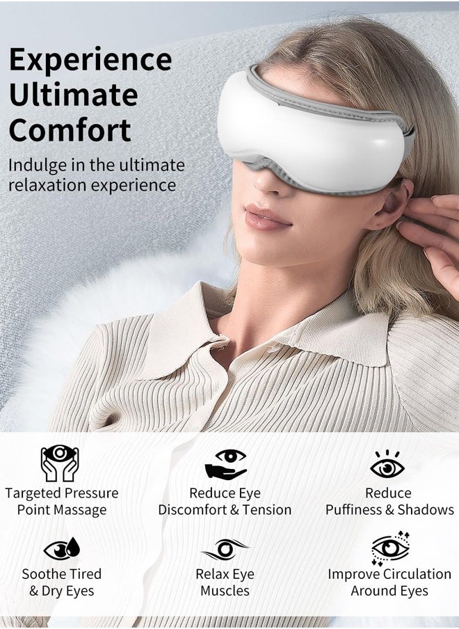 Bukela Eye Massager with Heat, Heated Eye Massager for Migraines with Compression and Music, Wireless Eye Mask Massager with Heat, 5 Modes Portable Massaging Eye mask for Relieve Eye Strain  - Image 2