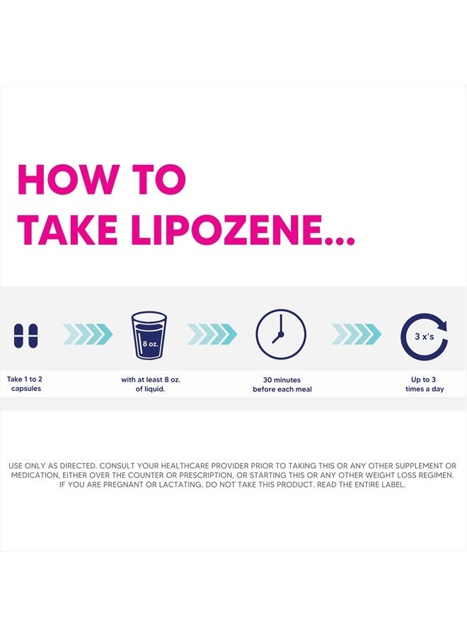 Lipozene Diet Pills - Weight Loss Supplement - 4 Bottles of 30 Capsules Each, a Total of 120 Capsules! - Image 4