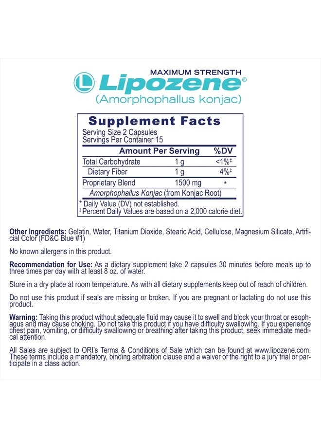 Lipozene Diet Pills - Weight Loss Supplement - 4 Bottles of 30 Capsules Each, a Total of 120 Capsules! - Image 3