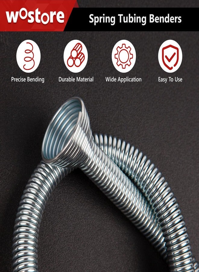 Wostore Spring Tubing Benders Kit for Pipe O.D. 1/4, 3/8, 1/2, 5/8 and 3/4 Inch 350 mm Length 5 in 1 Tube Bender Set for Copper,Aluminum and Soft Steel Pipes - Image 4