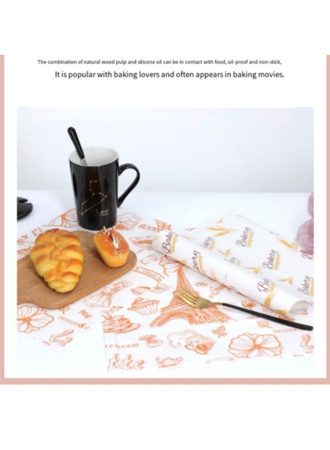 100 Sheets Of Dinner Plate Paper Disposable Oil-Proof Tray Paper Hamburger Paper Bread Oil-Absorbing Paper Fried Chicken Wrapping Paper Barbecue Paper Pad - Image 3