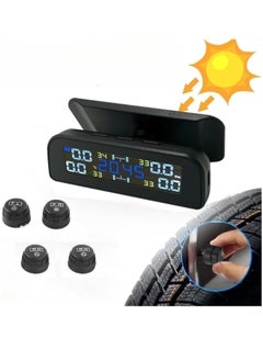RATSAW Auto Tire Pressure Monitor Sensor Wireless Tire Pressure Monitoring System Solar TPMS Tire Pressure Monitor Installed on Windowshield LCD Display Real Time Display Temperature Pressure for Car  - Image 1