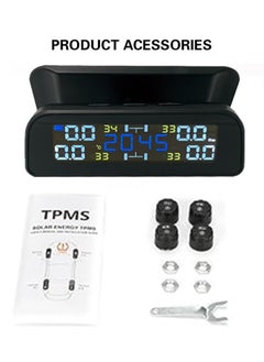 RATSAW Auto Tire Pressure Monitor Sensor Wireless Tire Pressure Monitoring System Solar TPMS Tire Pressure Monitor Installed on Windowshield LCD Display Real Time Display Temperature Pressure for Car  - Image 5