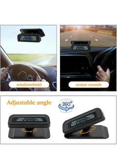 RATSAW Auto Tire Pressure Monitor Sensor Wireless Tire Pressure Monitoring System Solar TPMS Tire Pressure Monitor Installed on Windowshield LCD Display Real Time Display Temperature Pressure for Car  - Image 3