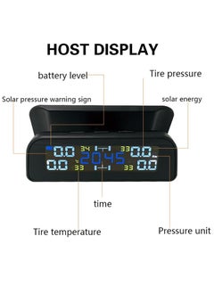 RATSAW Auto Tire Pressure Monitor Sensor Wireless Tire Pressure Monitoring System Solar TPMS Tire Pressure Monitor Installed on Windowshield LCD Display Real Time Display Temperature Pressure for Car  - Image 4