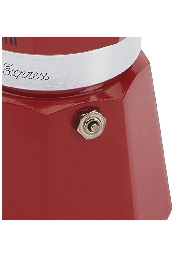 BIALeTTI Moka Express Stove Top Espresso Maker, Makes Real Italian Coffee, Moka Pot, Capacity - 3 Cups, Color -Red  - Image 4