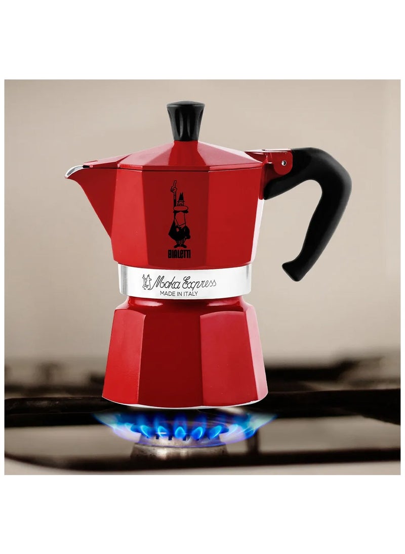 BIALeTTI Moka Express Stove Top Espresso Maker, Makes Real Italian Coffee, Moka Pot, Capacity - 3 Cups, Color -Red  - Image 5