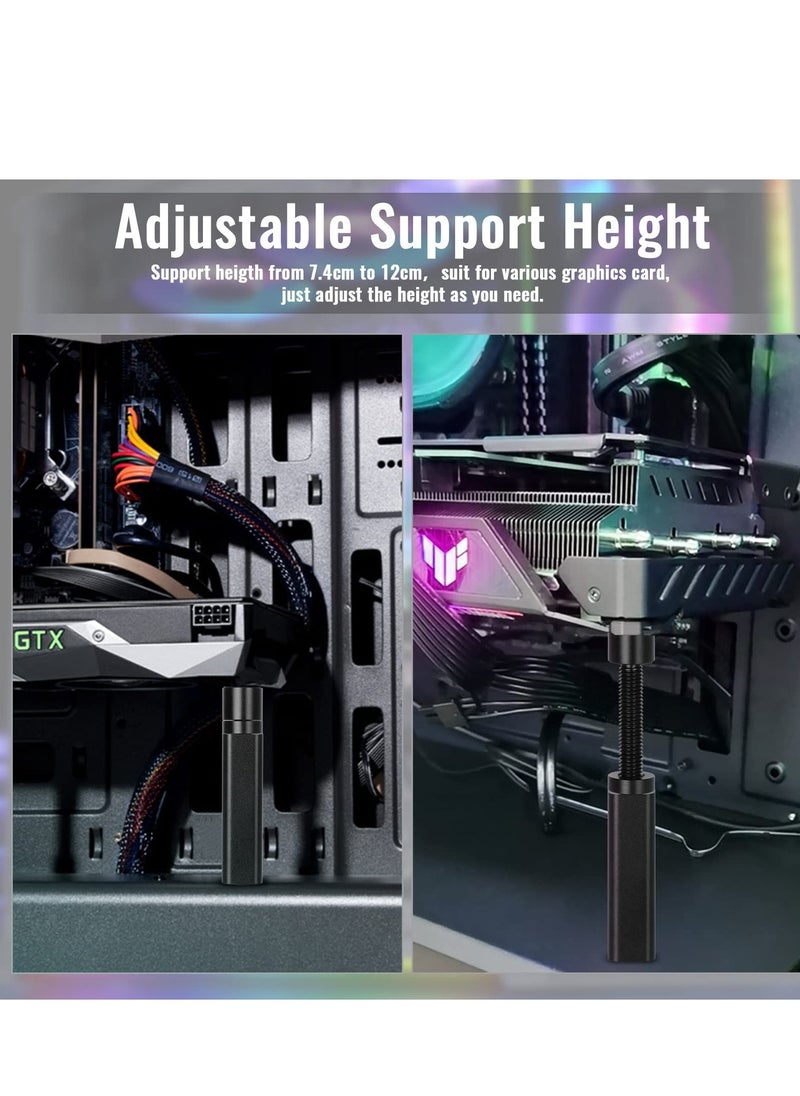 Graphics Card GPU Brace Support, Adjustable Height Adjustment Video Card Sag Holder Bracket, GPU Stand, Universal VGA Graphics Card Holder, Black - Image 4