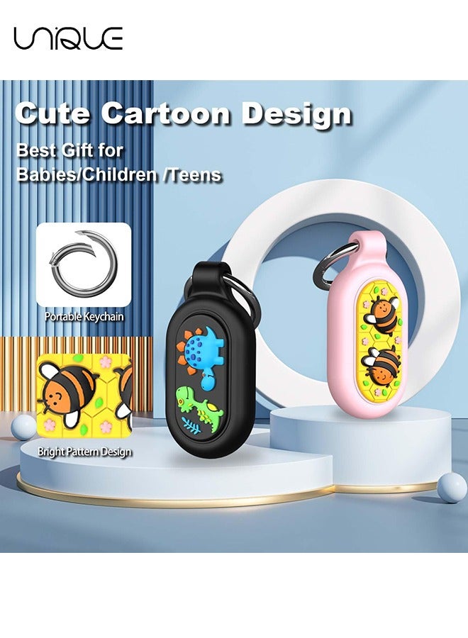 Unique 2 Pack - for Samsung Galaxy SmartTag 2 Case - Waterproof Full Protective Silicone Case Anti-Lost Scratch Resistant Protective Cover for Galaxy SmartTag 2 Case for Keys Pets Luggage Wallet (Black+Pink) - Image 3