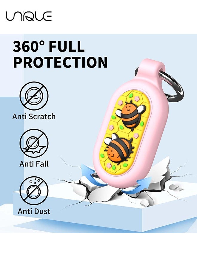 Unique 2 Pack - for Samsung Galaxy SmartTag 2 Case - Waterproof Full Protective Silicone Case Anti-Lost Scratch Resistant Protective Cover for Galaxy SmartTag 2 Case for Keys Pets Luggage Wallet (Black+Pink) - Image 5