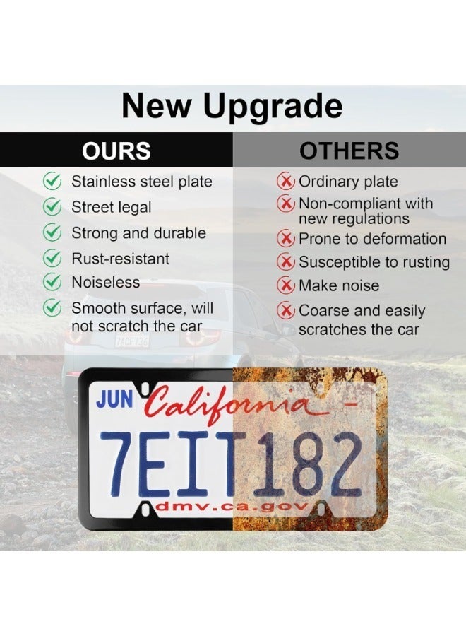 2pcs 4-hole stainless steel license plate frame,  car license plate covers, exterior vehicle accessories, minimalist design with bolt washers suitable for American vehicles - Image 5