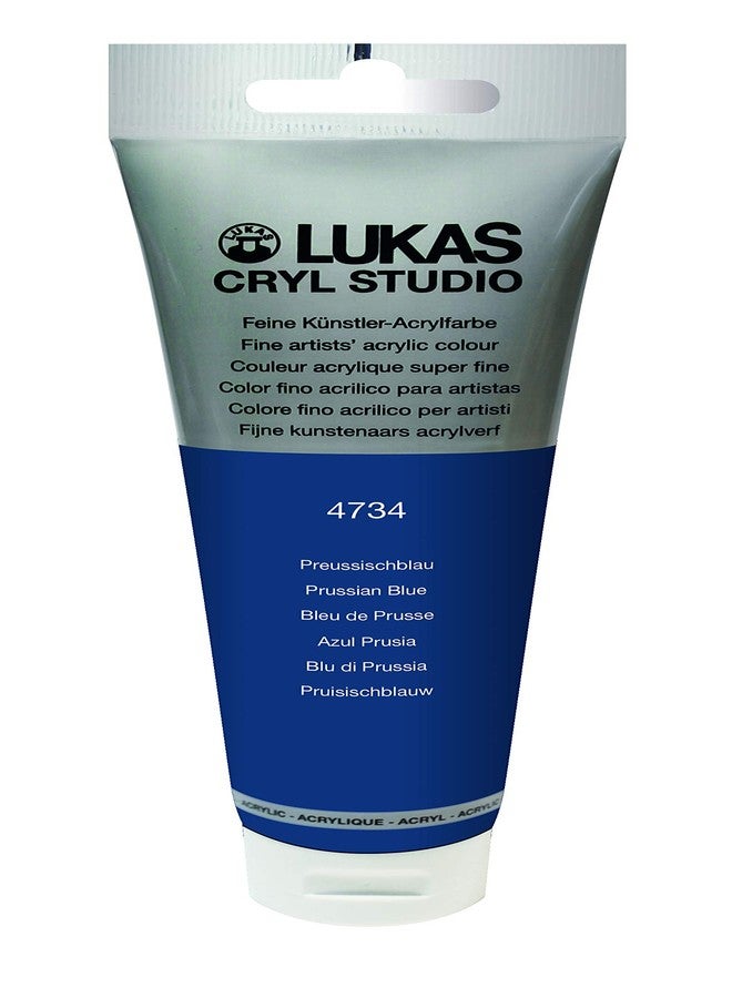 Lukas CRYL Studio Artist Acrylic Paint, Prussian Blue, 125 ml Tube - High Pigment Acrylic Paints for Canvas Painting, Large Scale Works - Medium-Viscosity, Water-Mixable, Fast Drying - Image 4
