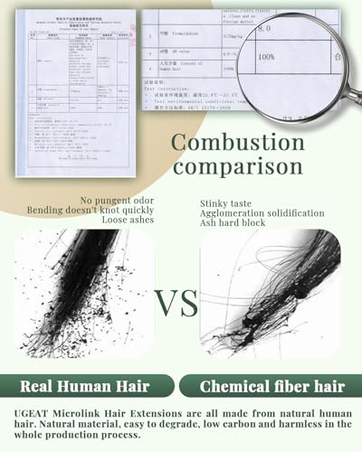 Ugeat Micro Link Hair Extensions Natural Black to Dark Brown Mix Caramel Brown Balayage Micro Ring Real Human Hair Extensions Long Length Trendy and Premium Quality for Office Wear 24 Inch 50s 50g - Image 5