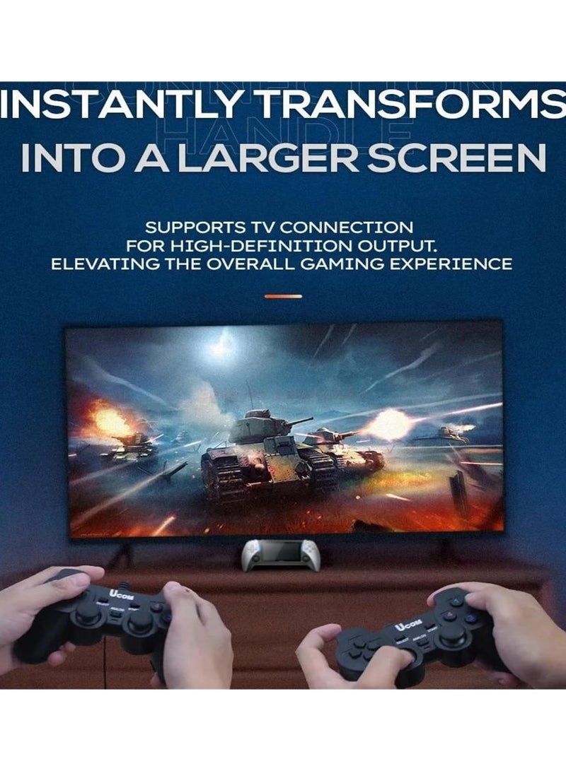 Western Mountains 4.3-Inch High Definition IPS Screen Handheld Game Console Supports Dual Player Combat with Dual Controllers Gift (Gray) - Image 5