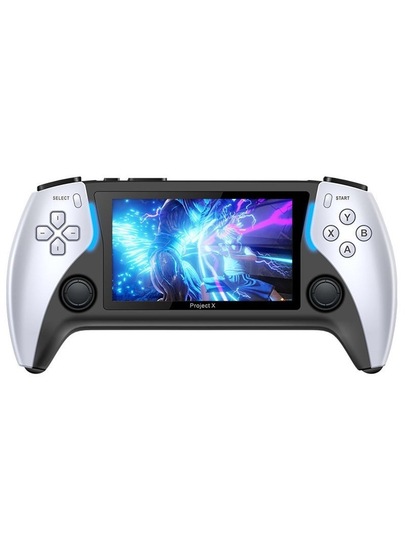 Western Mountains 4.3-Inch High Definition IPS Screen Handheld Game Console Supports Dual Player Combat with Dual Controllers Gift (Gray) - Image 1