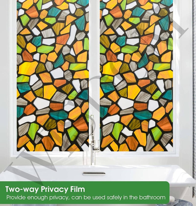 WISDOM Window Glass Decorative Frosted Film Heat Control Film Self Adhesive Window (24" x 120, Stone Frosted) - Image 2