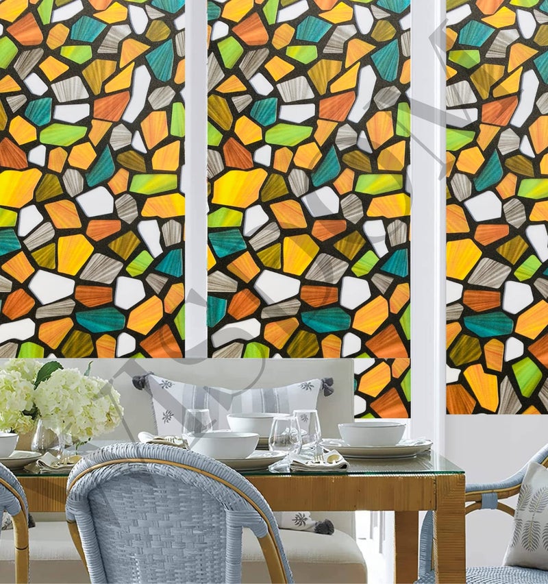 WISDOM Window Glass Decorative Frosted Film Heat Control Film Self Adhesive Window (24" x 120, Stone Frosted) - Image 3