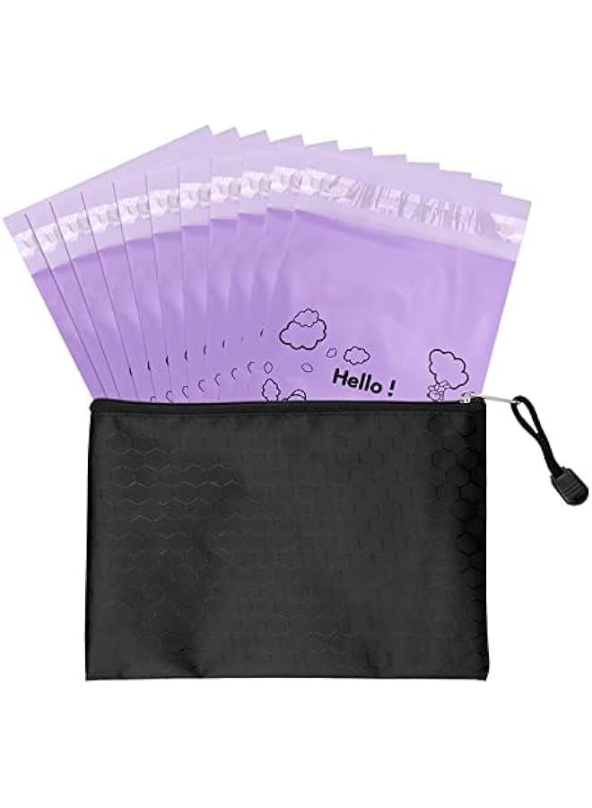 Arabest Purple Opaque Feminine Hygiene Disposal Bags - Pack of 100, 7x12inches, Suitable for Tampons and Sanitary Liners - Includes Storage Bag  - Image 1