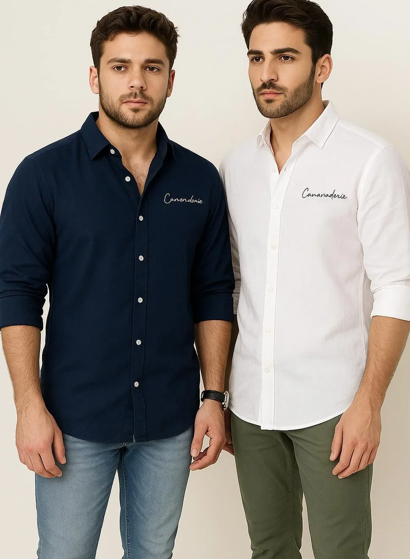 Thugfit  PREMIUM LINEN SHIRT PACK OF 3 WHITE + BLUE + GREEN for Men | Best Price UAE