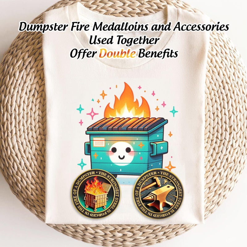IELCJJ Original Dumpster Fire Challenge Coin - Strong Steel Mini Dumpster Fire Coin - Hilarious Funny Desk Accessories for Work - Coworker Go Away Token - Inspirational Gifts for Men Women Teacher - Image 5