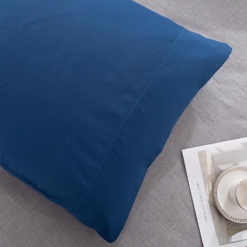 Junn Shenn Microfiber Queen Bed Pillowcases 2 Pack, Super Soft Bed Pillow Covers Envelope Closure, Wrinkle, Fade and Stain Resistant, 20x30, Navy Blue - Image 2