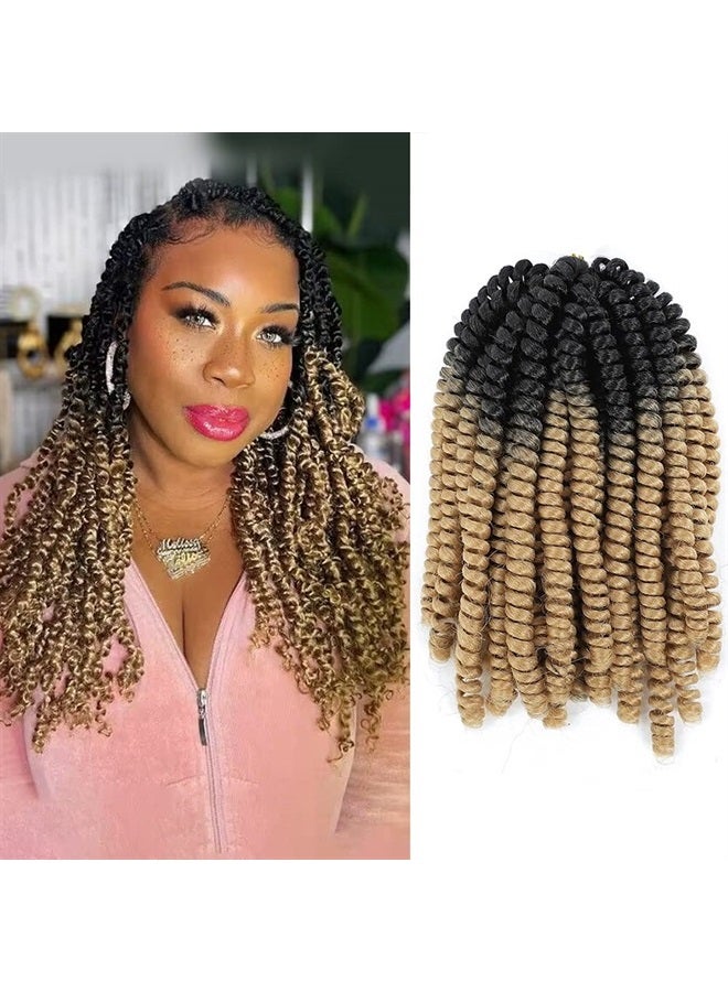 ROKTRESS Spring Twist Hair 8 Inch Spring Twist Crochet Hair 6 Packs Spring Twist Braiding Hair For Butterfly Locs Soft Locs Low Temperature Synthetic Fiber Fluffy Hair Extensions (8 Inch,T27) - Image 1