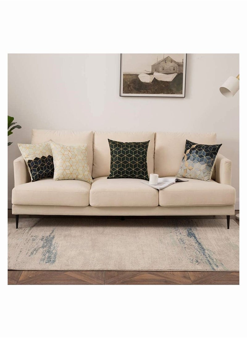 Y&D Marble Geometric Pillow Covers, SYOSI Colorful Gradient Throw Covers Square Cushion Case Soft Pillowcases, 18x18 inch for Home Decor Set of 4 Sofa Couch Car Bedroom Indoor  - Image 4