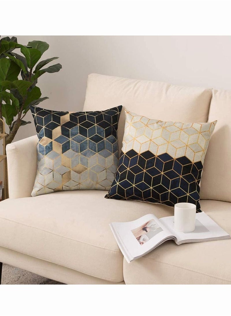 Y&D Marble Geometric Pillow Covers, SYOSI Colorful Gradient Throw Covers Square Cushion Case Soft Pillowcases, 18x18 inch for Home Decor Set of 4 Sofa Couch Car Bedroom Indoor  - Image 5