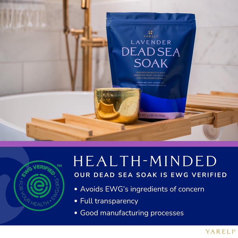 Yareli Magnesium Flakes, 5lb Lavender, Dead Sea Bath and Foot Soak, Alternative to Epsom Salt with Over 250,000mg of Magnesium Chloride Per Bag - Image 2