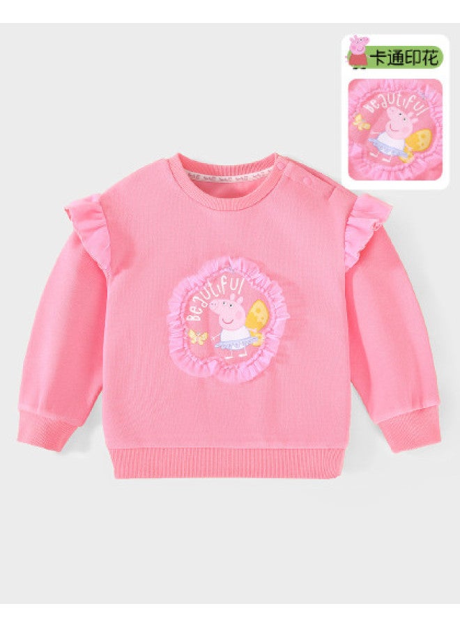 Peppa Pig spring Girls' Cute And Playful Long-sleeve Pullover Hoodie - Comfortable Casual Baby Sweatshirt - Image 1