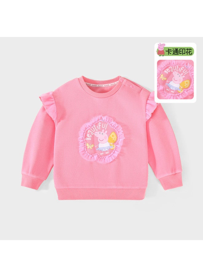 Peppa Pig spring Girls' Cute And Playful Long-sleeve Pullover Hoodie - Comfortable Casual Baby Sweatshirt - Image 2