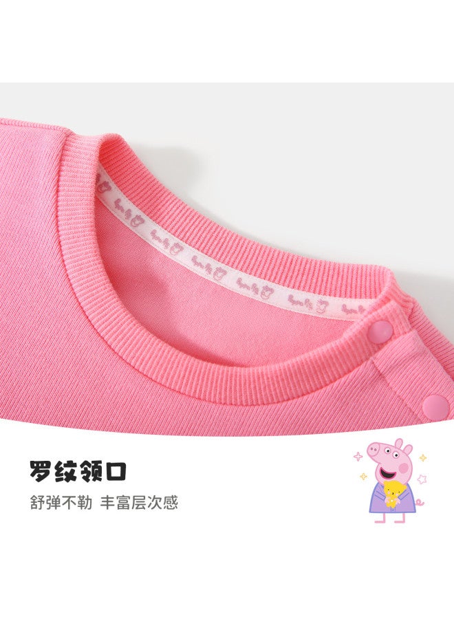 Peppa Pig spring Girls' Cute And Playful Long-sleeve Pullover Hoodie - Comfortable Casual Baby Sweatshirt - Image 5