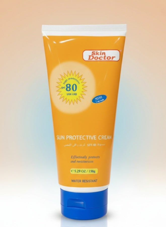 Skin Doctor Sun Protective Cream SPF 80 150 g For All Face Types Moisturizing Sunscreen Brightening UV Protection - Image 1