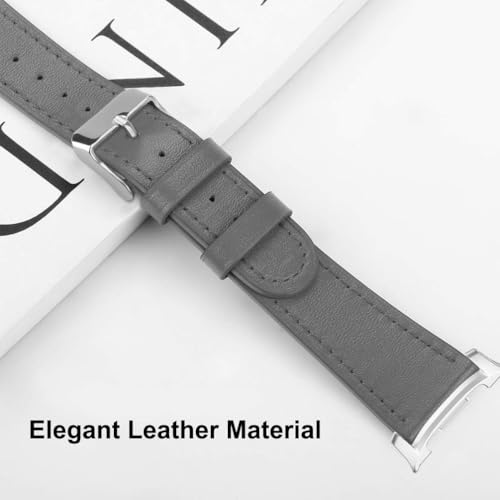 Sankel Compatible for Samsung Galaxy Watch 8 40mm 44mm/8 Classic 46mm Bands Leather, Women Men Genuine Leather Sport Replacement Strap Adjustable Wristbands Band for Galaxy Watch 8/8 Classic (Gray) - Image 5