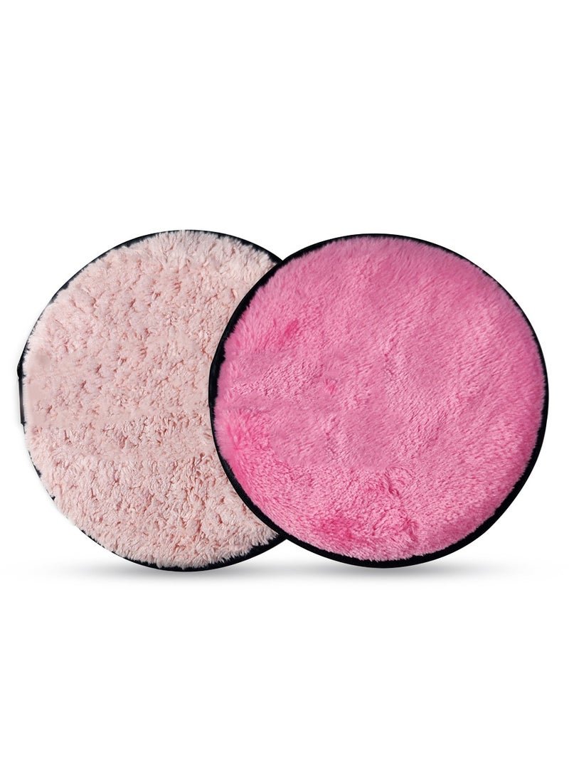 Wownect Reusable Sponge Makeup Remover Pad Cloth Face & Eye Cleansing Round Circle Puff Eco-friendly Washable Makeup Removing Pad (2 Pack) 