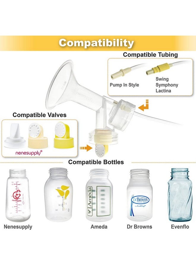 Nenesupply Pump Parts with 24mm Flanges Compatible with Medela Breastpump Incl. Flange Breastshield Valve Membrane for Pump in Style Symphony Swing Not Original Medela Pump Parts - Image 4