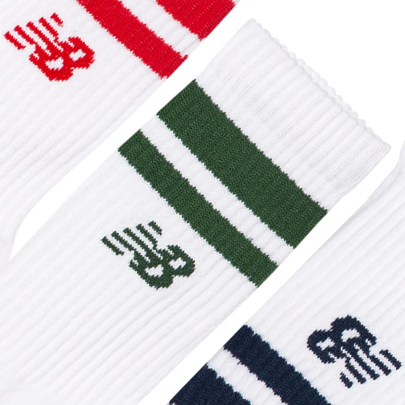 New Balance Team Red Unisex Active Premium Stripe Crew Socks 3 Pack  | Best Price UAE