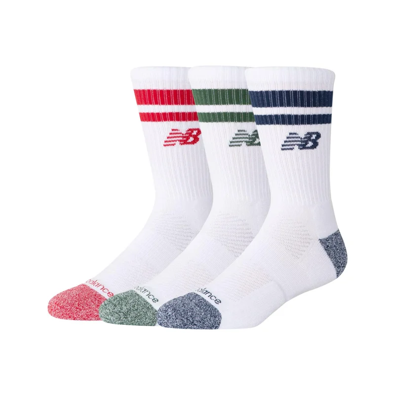 Unisex Active Premium Stripe Crew Socks 3 Pack