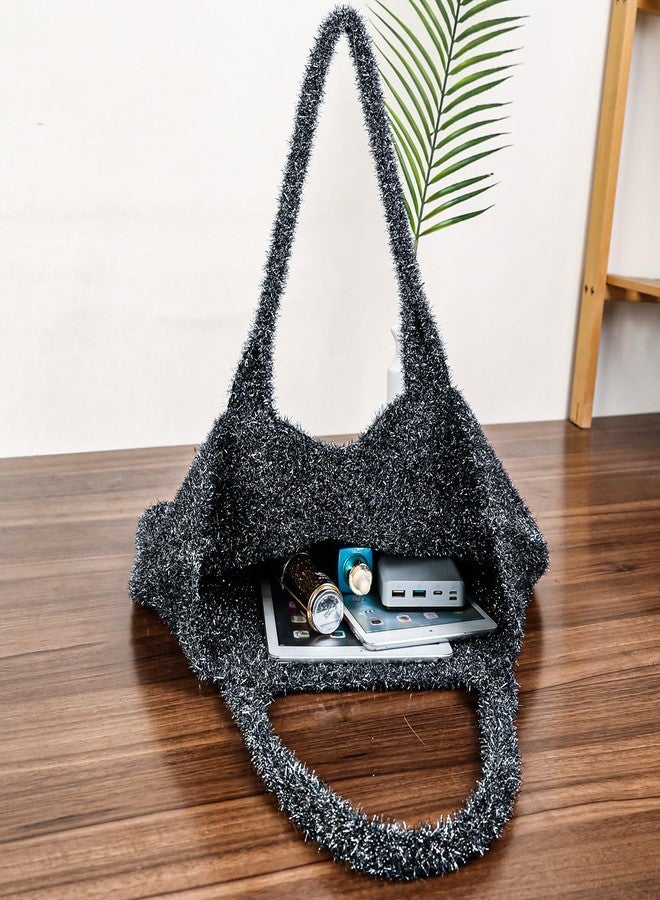 ENBEI large Sparkly tote bag for women Aesthetics tote Bag for clubbing party.Surprise Christmas, New Year, Holiday Party, Thanksgiving, Birthday Gifts for Women with Gift Boxes (Sparkly black) - Image 3