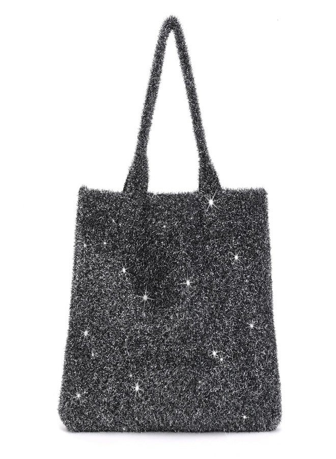 ENBEI large Sparkly tote bag for women Aesthetics tote Bag for clubbing party.Surprise Christmas, New Year, Holiday Party, Thanksgiving, Birthday Gifts for Women with Gift Boxes (Sparkly black) - Image 1
