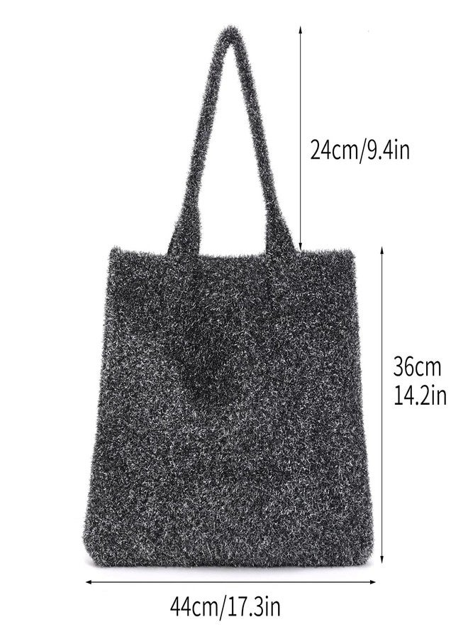ENBEI large Sparkly tote bag for women Aesthetics tote Bag for clubbing party.Surprise Christmas, New Year, Holiday Party, Thanksgiving, Birthday Gifts for Women with Gift Boxes (Sparkly black) - Image 4